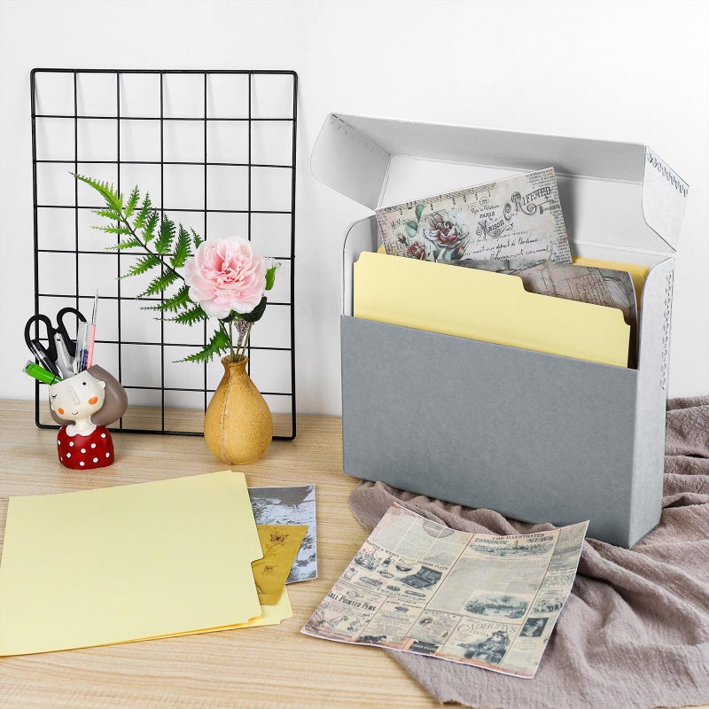 Lineco Archival Document Storage Box with Metal Edge, Acid-Free Gray Boxboard, Organize and Store Files, Prints, Photos, Letter-Sized Case 12.5" x 10.5" x 2.5" Wide - Image 4